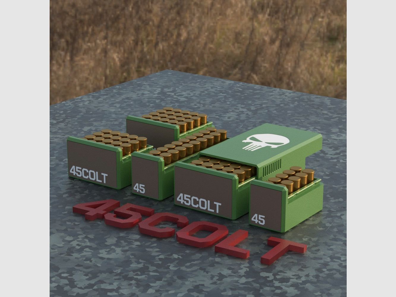 Filamelt Munitionsbox / Ammo .45 Colt – Patronenbox für 50 Schuss, Made in Germany