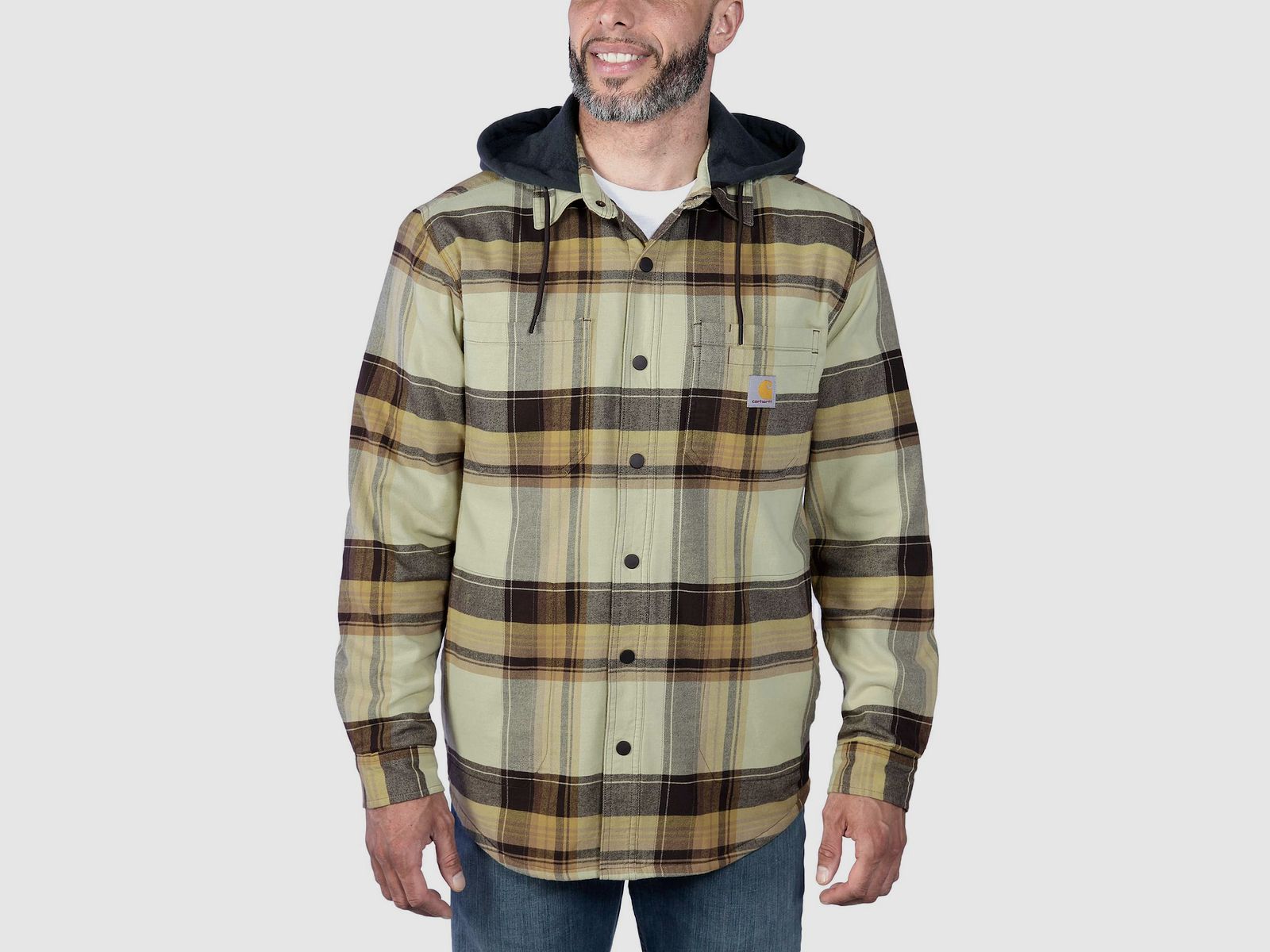 Carhartt Lined Flannel Shirt Jacket Mens Dark Brown S