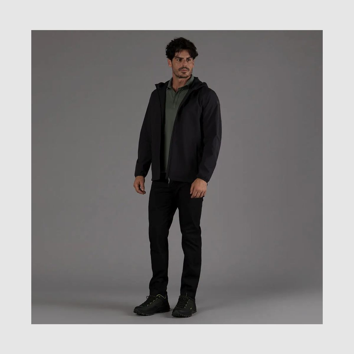 CMP Herren Jacke aus zwei Lagen Stretchgewebe Anthrazit