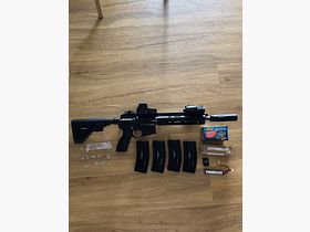 Umarex HK416 A5 Sportsline 1.3 Joule – condition like new including a lot of accessories