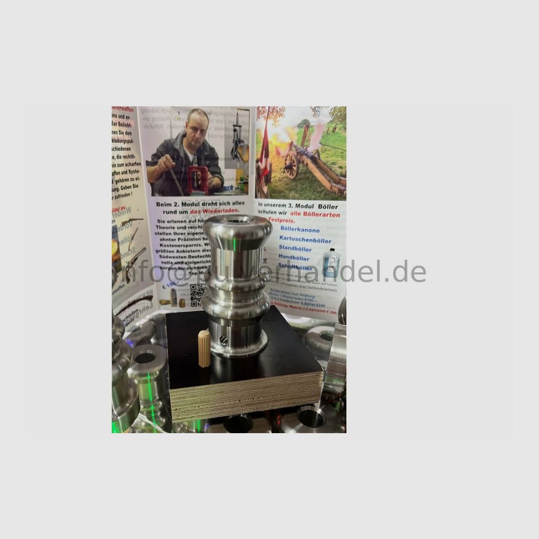 Standkanon PK nieuw roestvrij staal, mooi gevormd zeer luide standkanon, vanaf € 99.- gemaakt in Duitsland, afbeelding 4 van 9