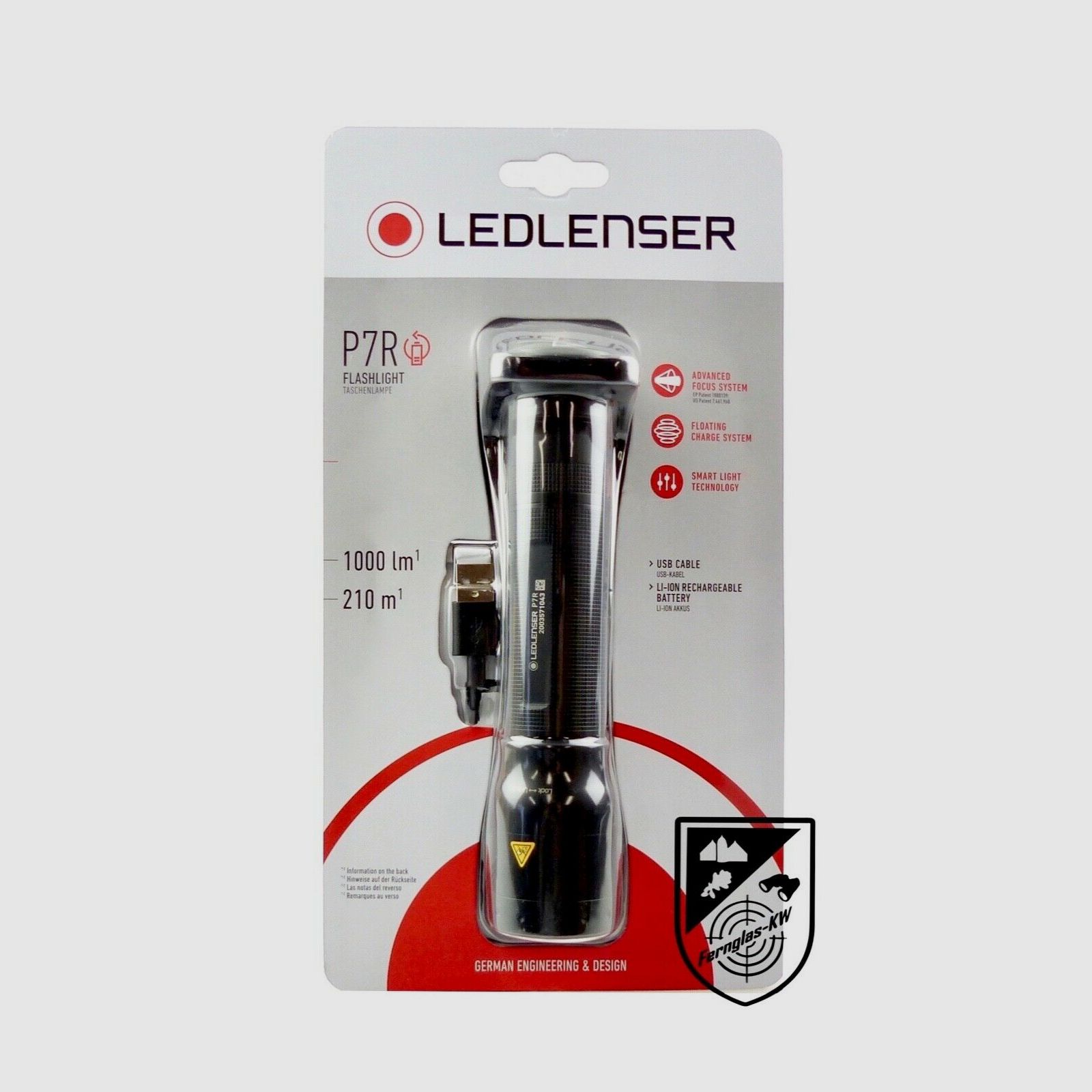 Ledlenser P7R LED Taschenlampe Neues Modell akkubetrieben 1000 Lumen 9608-R