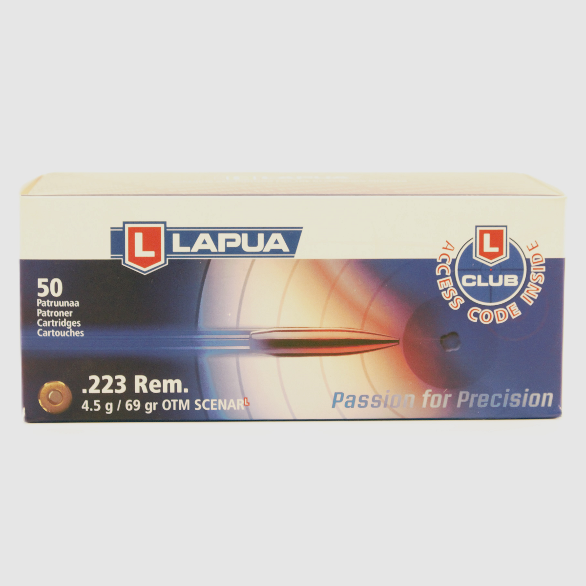 LAPUA .223 Rem 69 gr OTM Scenar L