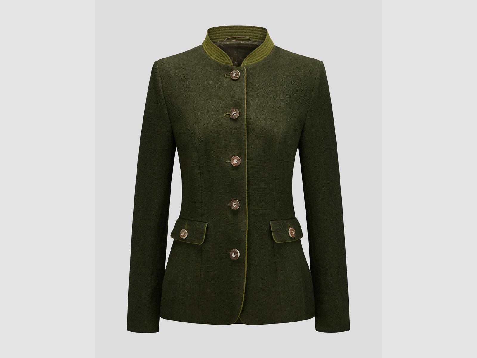 Habsburg Leinenjacke Berta in Dunkelgrün, Bild 1 von 2