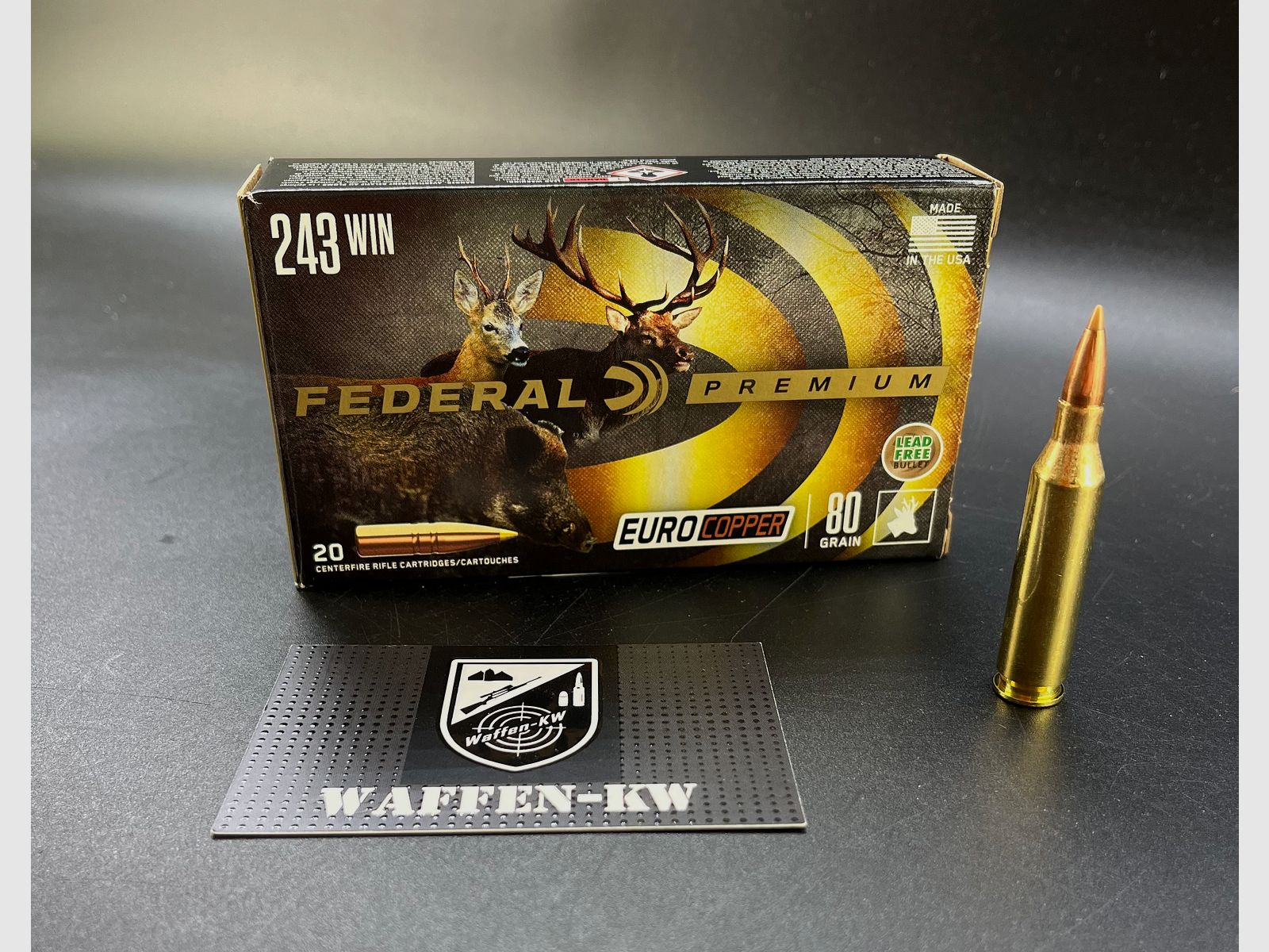 Federal Premium .243 Win Euro Copper lead-free 5.5g 85grs. 20 pieces