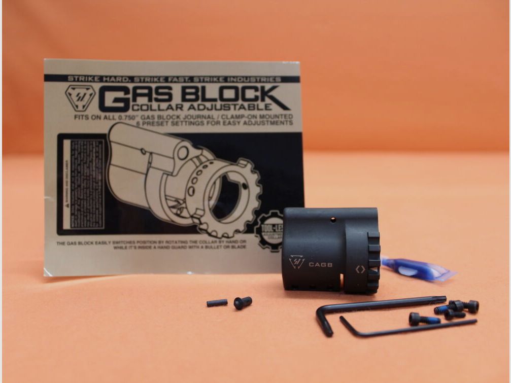 Strike Industries AR-15: Gas Block adjustable .750 Strike Industries einstellbare Gasabnahme mit Rastung 6 Positionen
