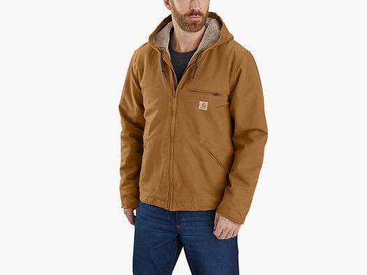 Giacca Carhartt in anatra lavata foderata in Sherpa, da uomo, marrone Carhartt®, XXL