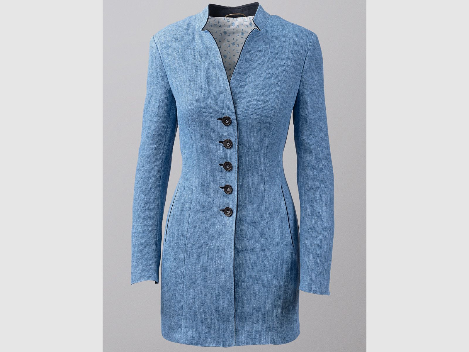 Habsburg Leinen Gehrock Alma in Blau, Bild 1 von 4