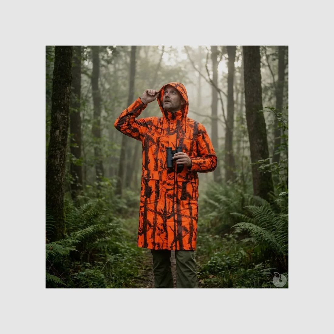 Langer wasserdichter Mantel orange Camouflage M-4XL, Bild 4 von 8