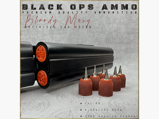 8x Bloody Mary BLACK OPS AMMO Airgun TS HDS 68 Cal.68 Munition HDS68 TS68