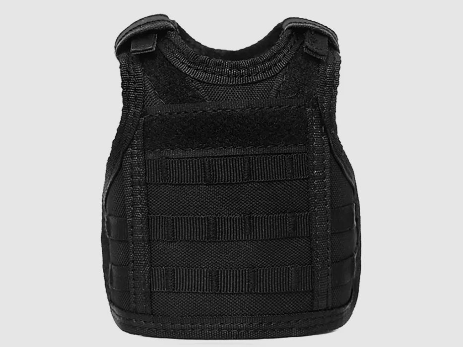 Mini protective vest for beer bottle / wine bottle / thermos bottle - black