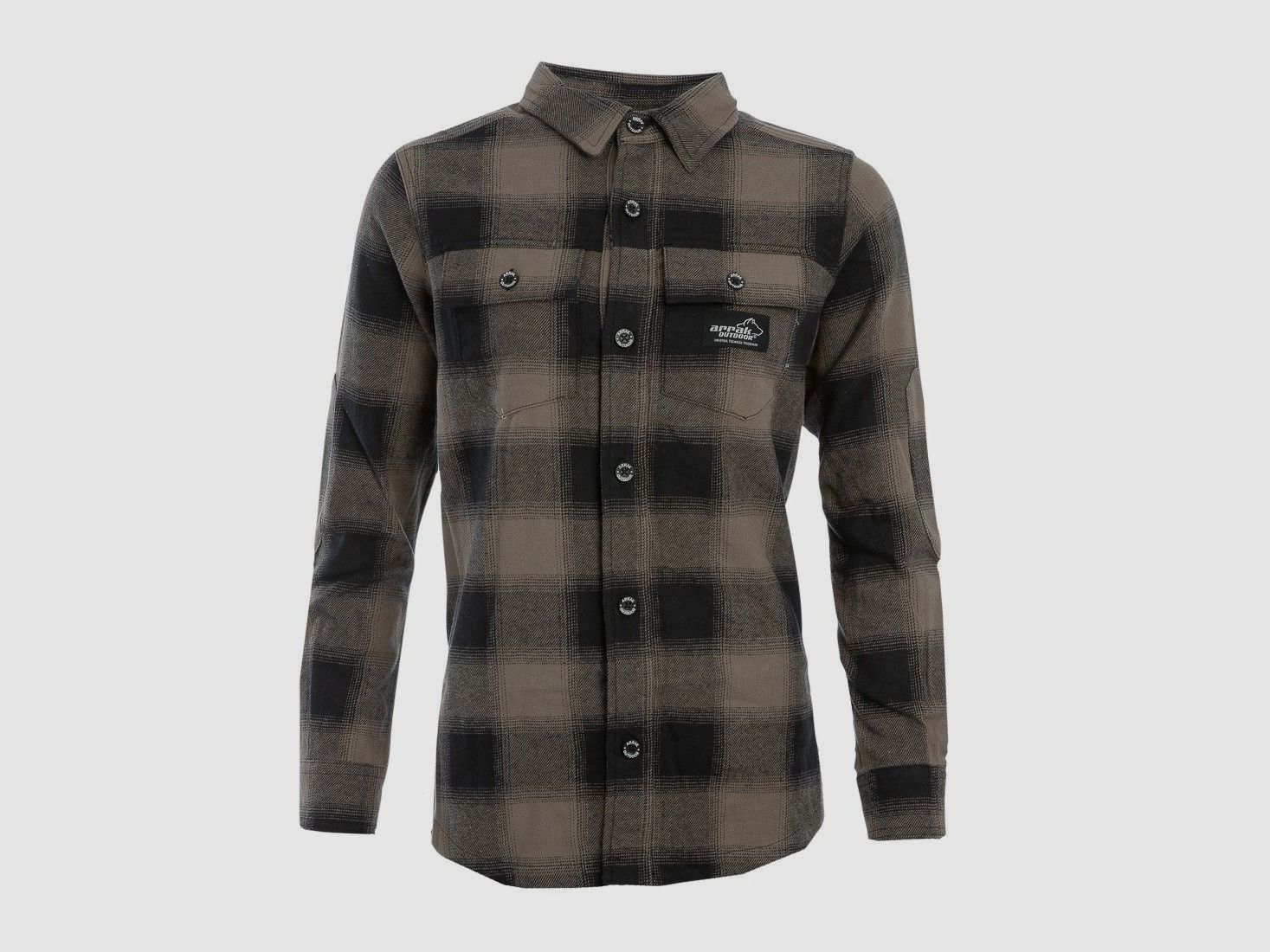 Arrak Outdoor Flanellhemd Damen Braun/Schwarz 4XL