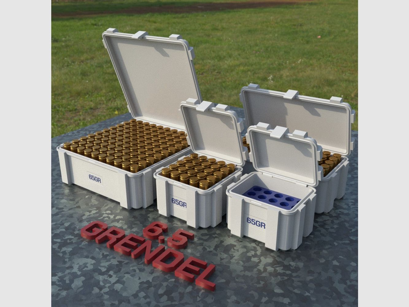 Filamelt ammunition box / 6.5mm Grendel / 'flip lid' / cartridge box, ammo box, image 3 of 8