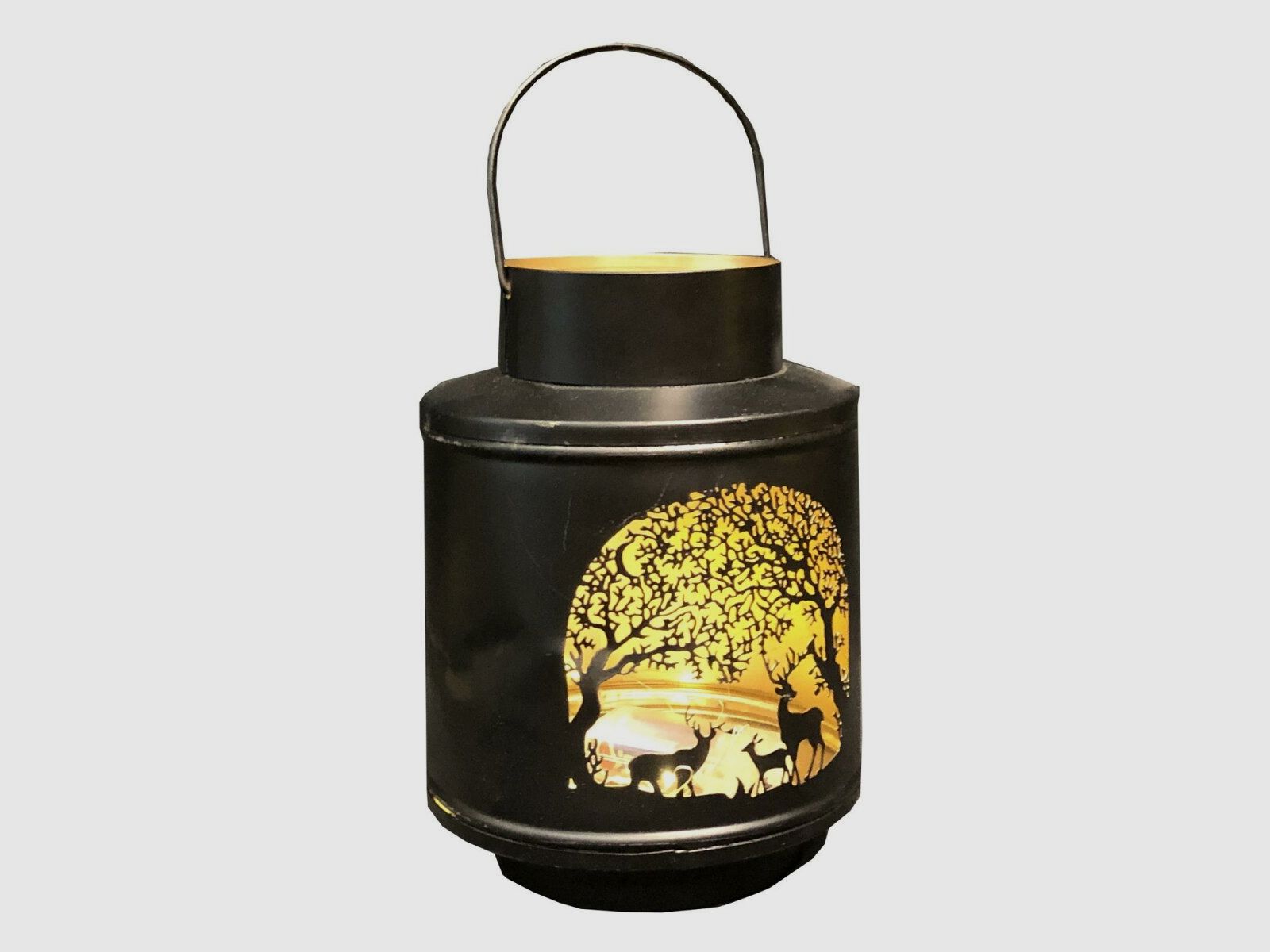 Décoration Lovergreen Motif Lanternes en métal laquées Motif : Famille de cerfs