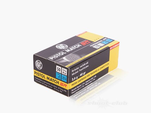 RWS Pistol Match SR LRN 40grs 50St .22lr