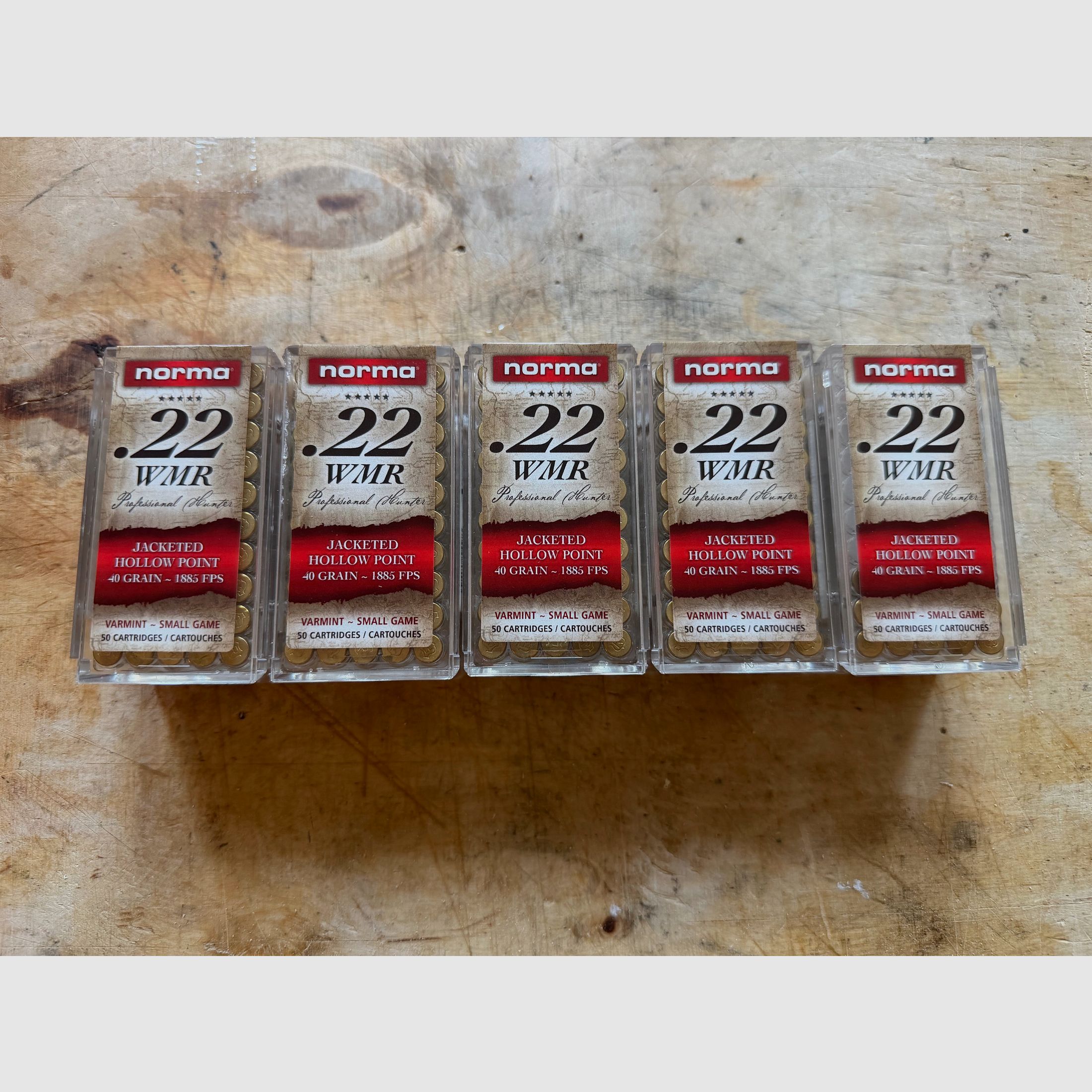 213 schoten munitie Norma .22 WMR 40grn JHP