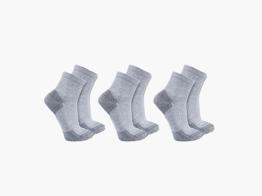 Carhartt Cotton Blend Quarter Socks 3-Pack Men's Grey L