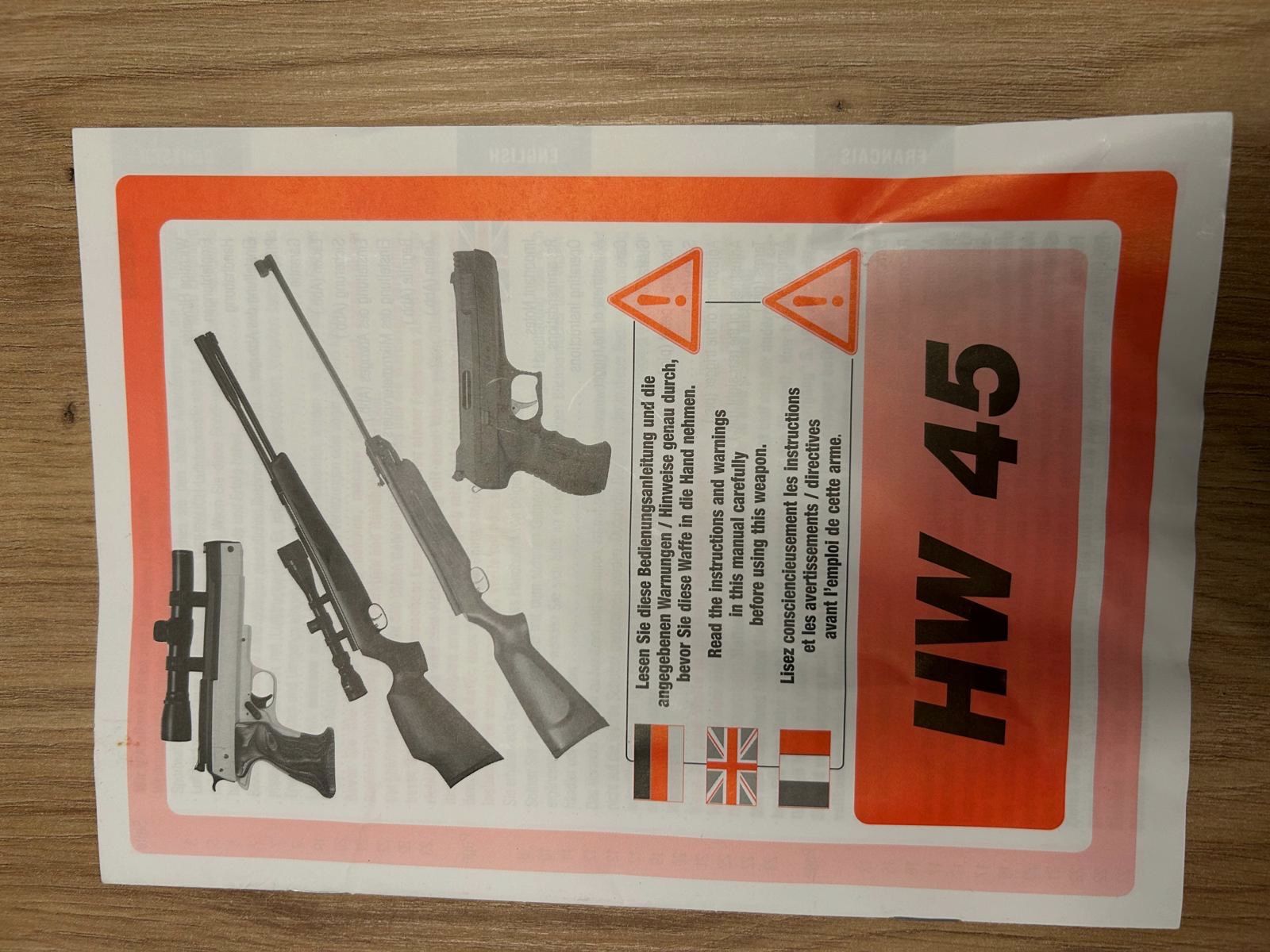 Incense HW 45 Black Star, 4.5 mm, F-mark, very good condition