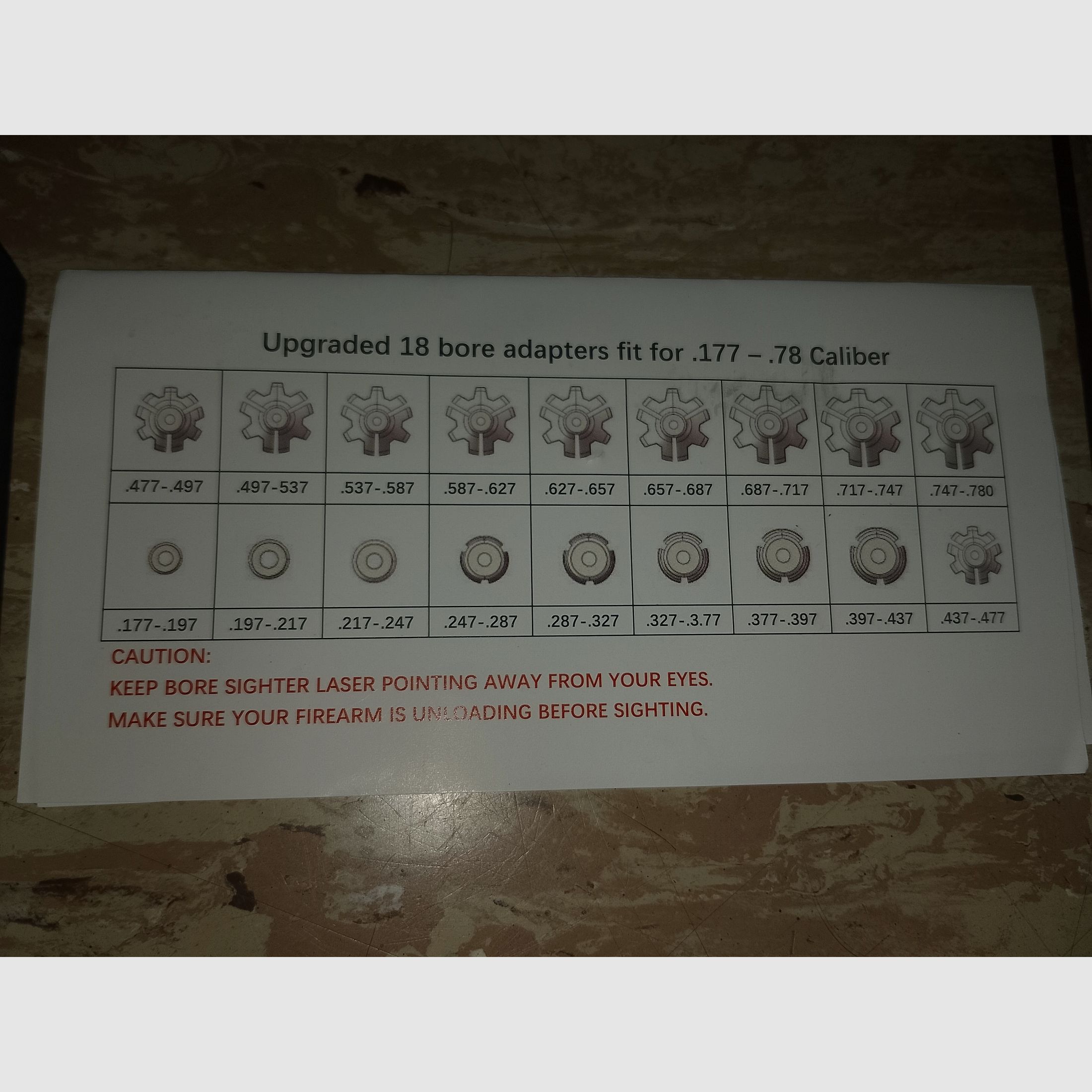 Laser Bore Sighter Cal. .177 - .78 Set like new sighting aid muzzle laser kit