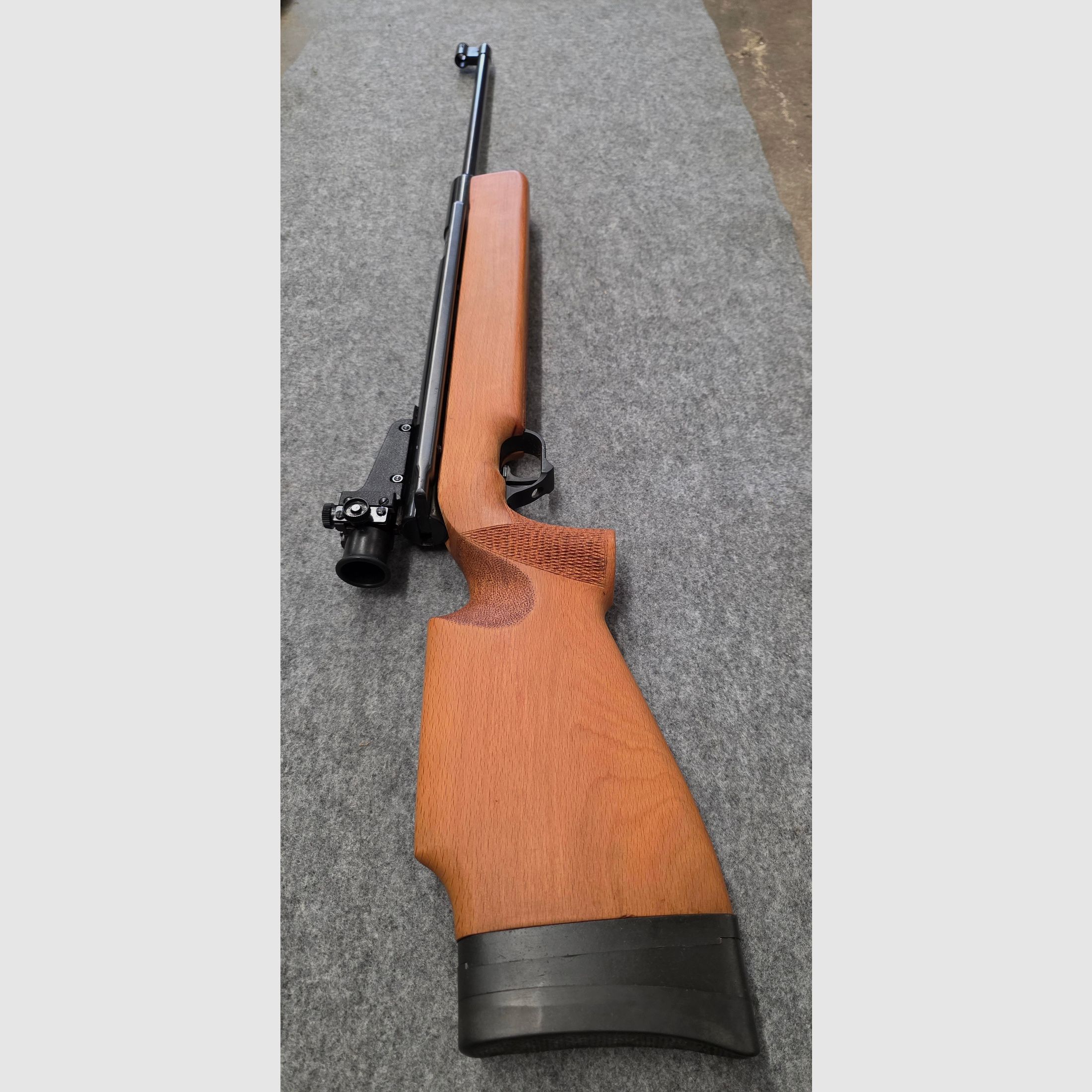 Im seltenen Holzschaft Monte Carlo Haenel Seitenspanner Mod. 312  mit Diopter im  guten Zustand cal. 4,5mm Diabolo