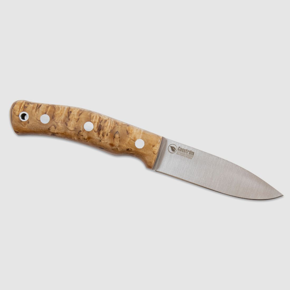 Casström No.10 Schwedisches Taschenmesser, stabilisierte Maserbirke, rostfrei, Lederscheide