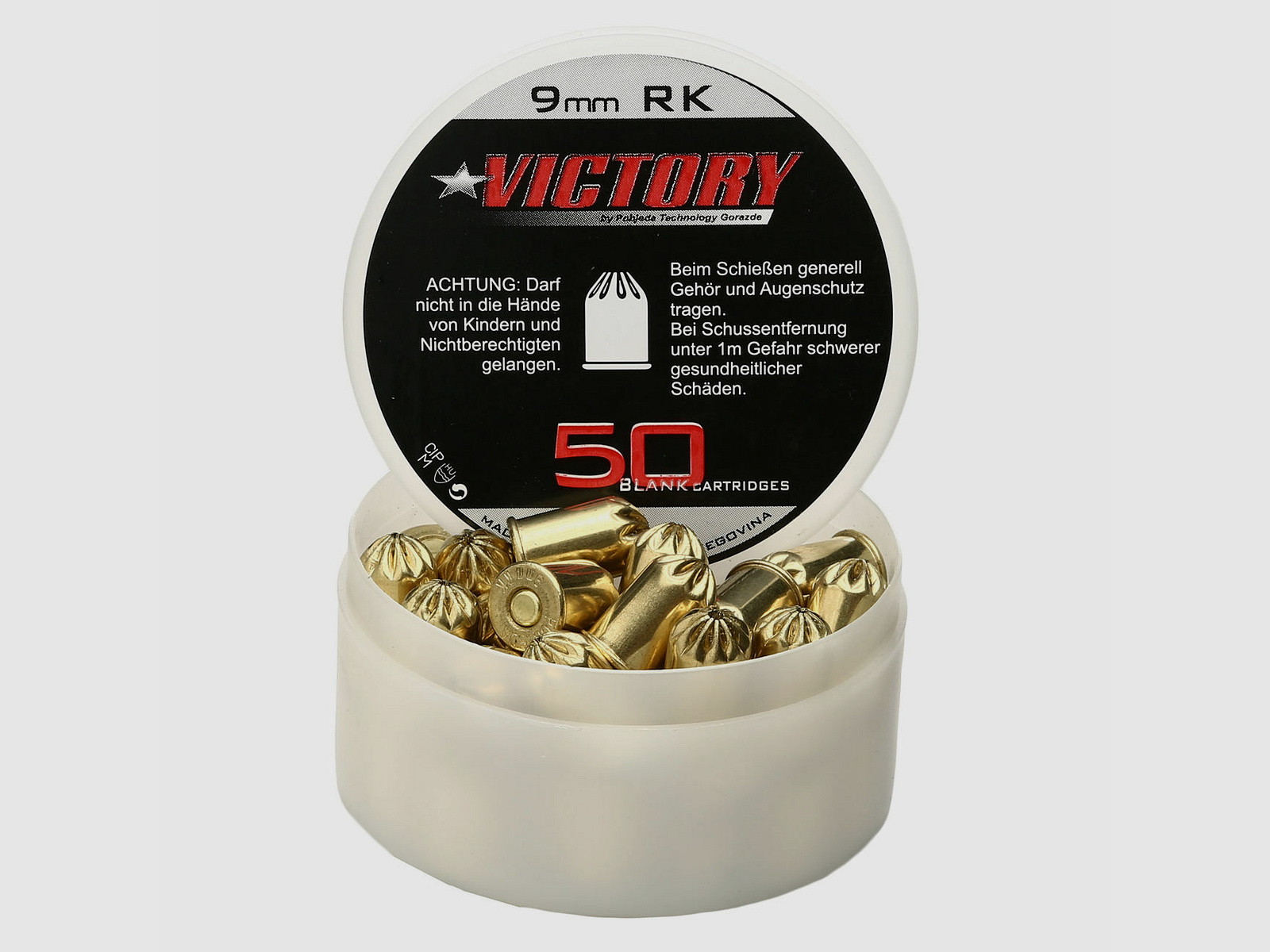 Pobjeda Technology Victory Platzpatronen Kal. 9 mm R. K. für Revolver - 50 Stück