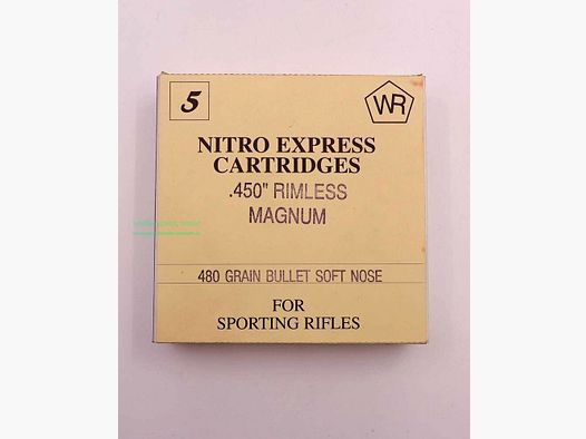 Wolfgang Romey Belgio Cartucce per Fucile .450 Rimless Magnum/Rigby