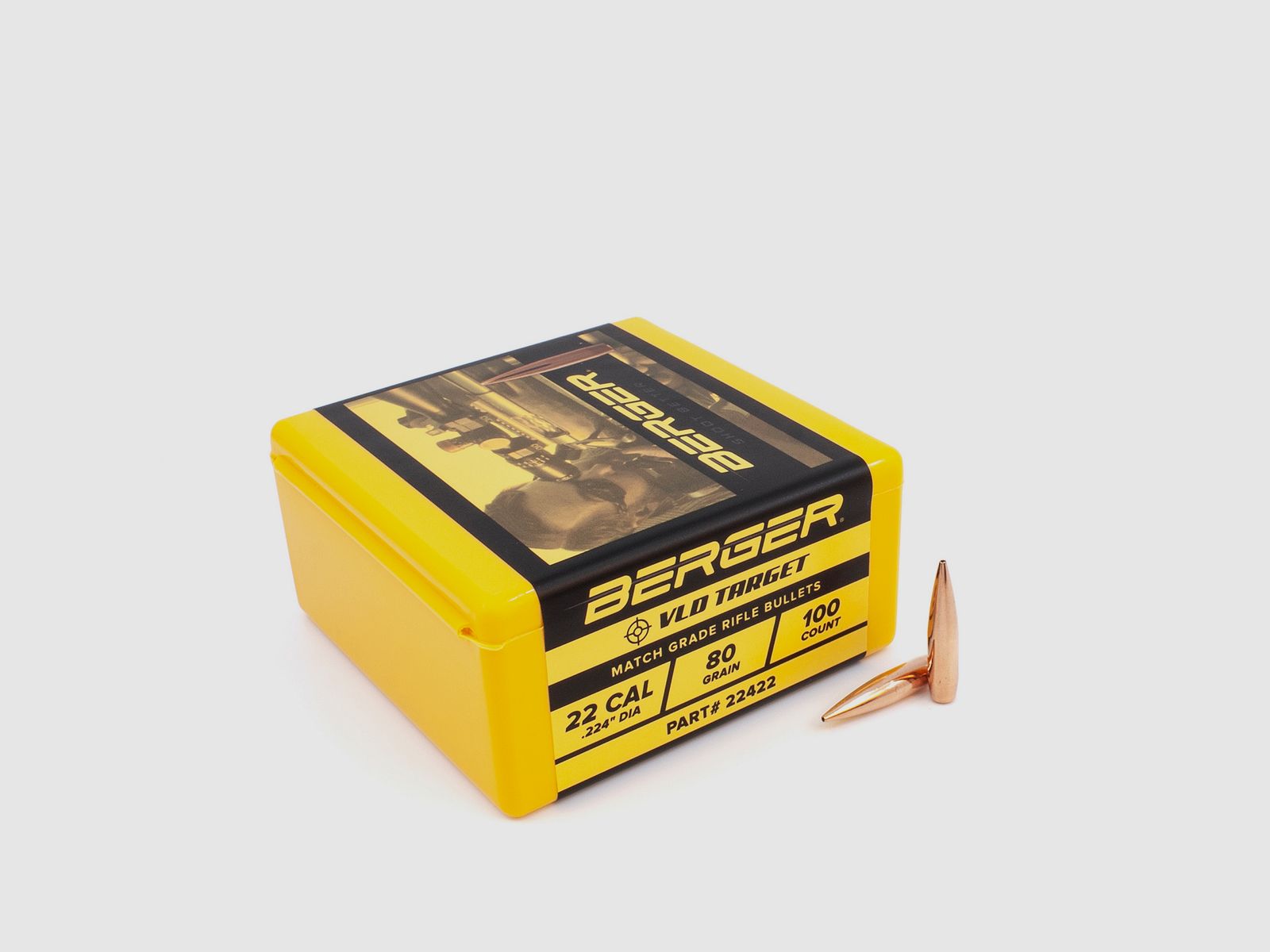 Proiettile Berger .22 VLD Target 80GR 100 Pezzi