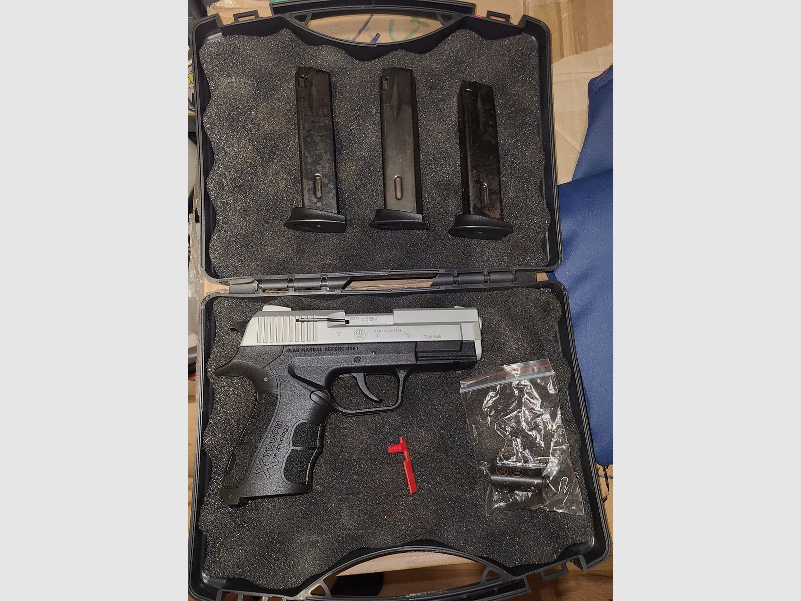 RETAY X TREME / VERCHROMT SILBER / mit Zubehör 3 MAGAZINE / mit OVP / cal. 9mm P.A.K. / PTB 1042 / SCHRECKSCHUSS GAS PISTOLE / SILVESTER / SELBSTVERTEIDIGUNG / NEUWERTIG