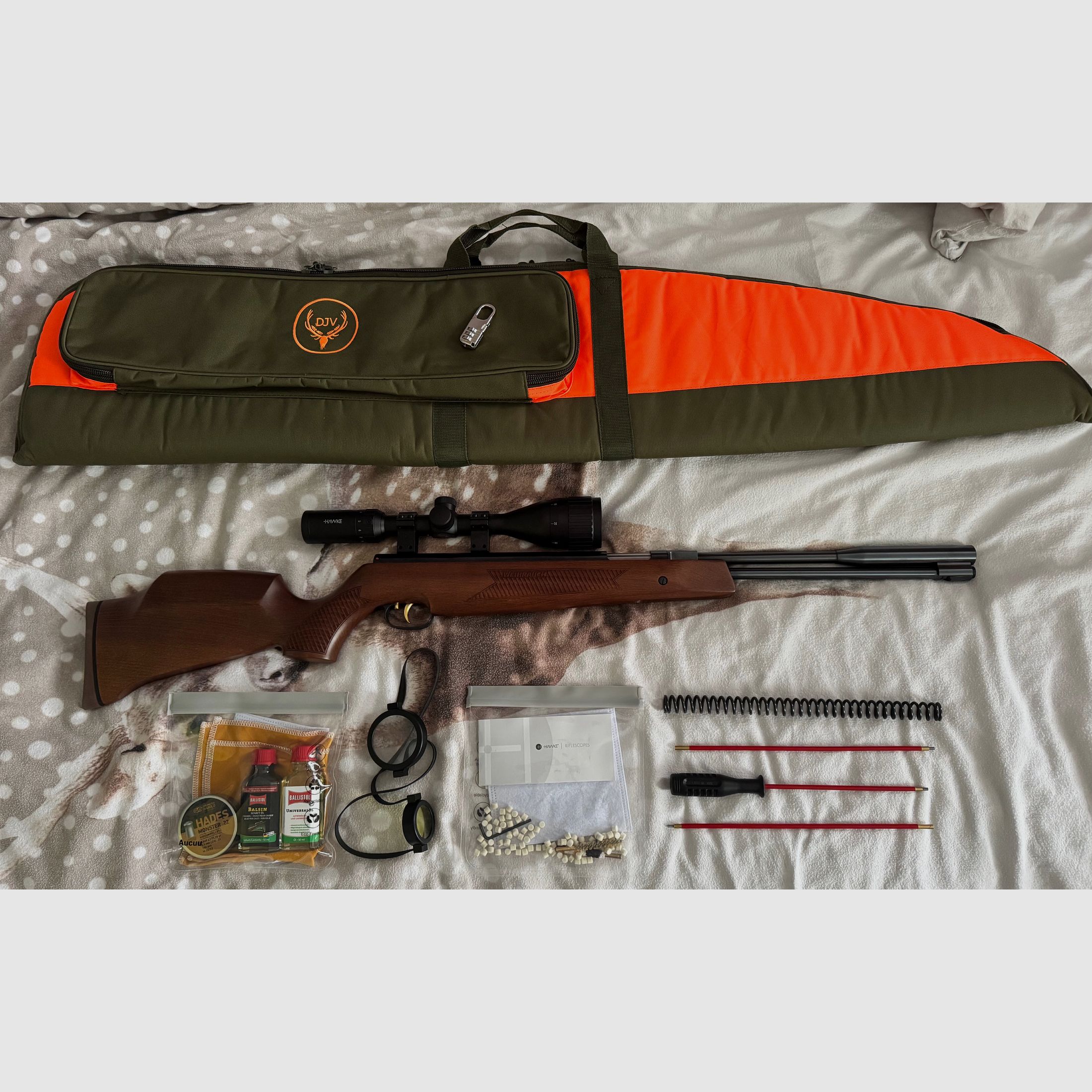 Weihrauch HW 97 Kaliber 5,5 5.5 HAWKE Zielfernrohr Futteral Zubehör