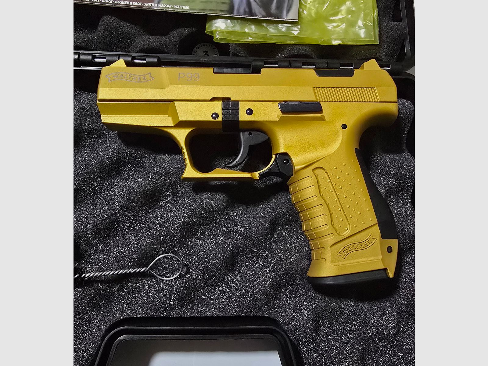 Walther P99 Gold Cerakote 9mm PAK blank firing