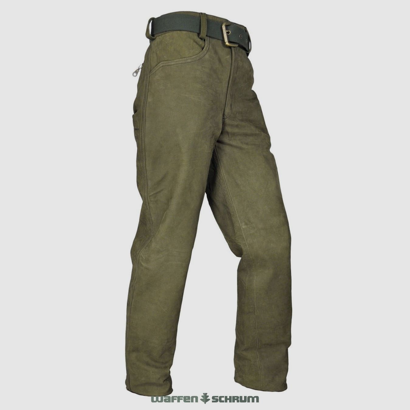 Hubertus Lederhose Schmalreh Olijf