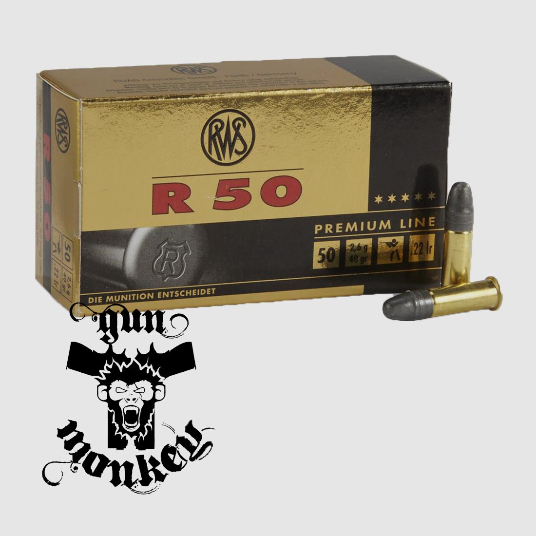 Munizioni sportive a percussione anulare RWS R 50 cal. .22LR (1 confezione = 50 pezzi)
