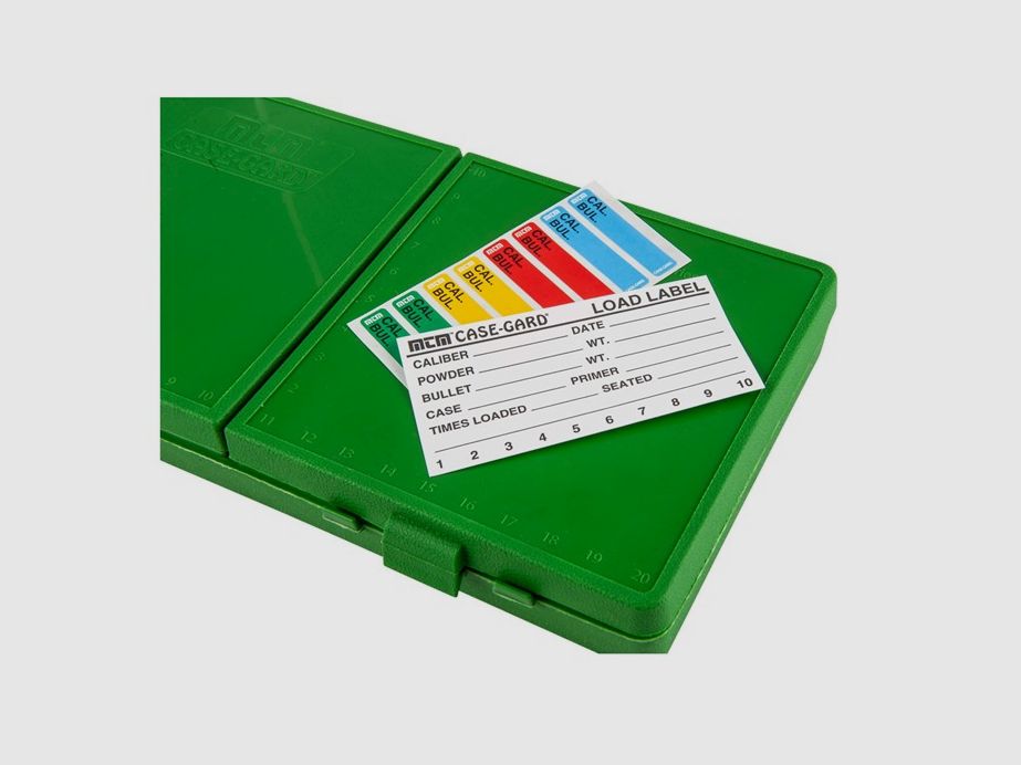 Caja de cartuchos MTM P-200-45-10 verde con tapa abatible para 200 cartuchos .45 ACP y otros.
