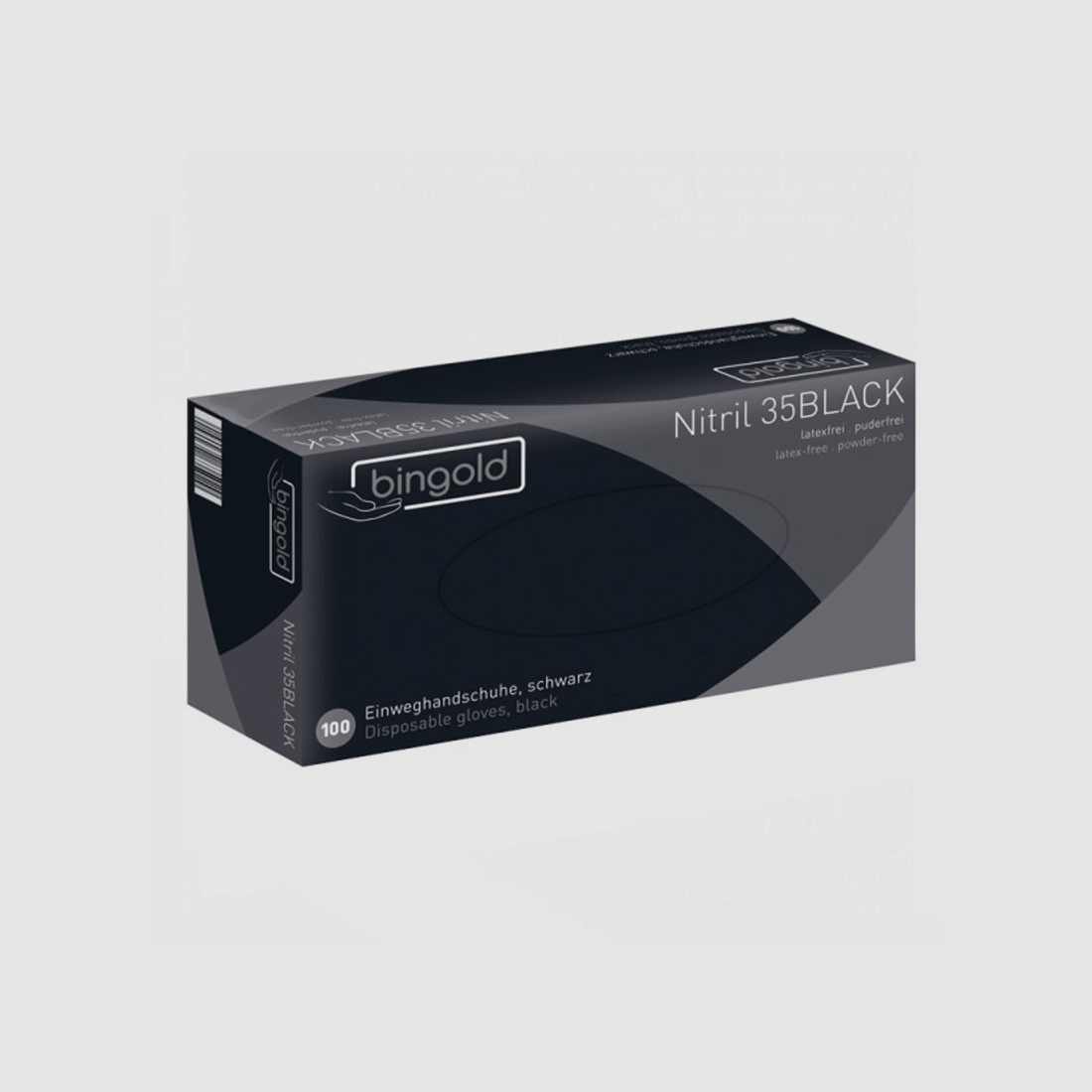 Nitril-Einweghandschuhe 35BLACK (schwarz, 100 Stück)