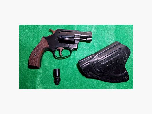 Weihrauch HW37 cal. 9mm R.K. (PTB 887) mit Holzgriffschalen und Lederholster