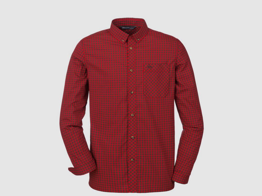 Blaser Herren Hemd Stretch Serge Braun/Rot Kariert
