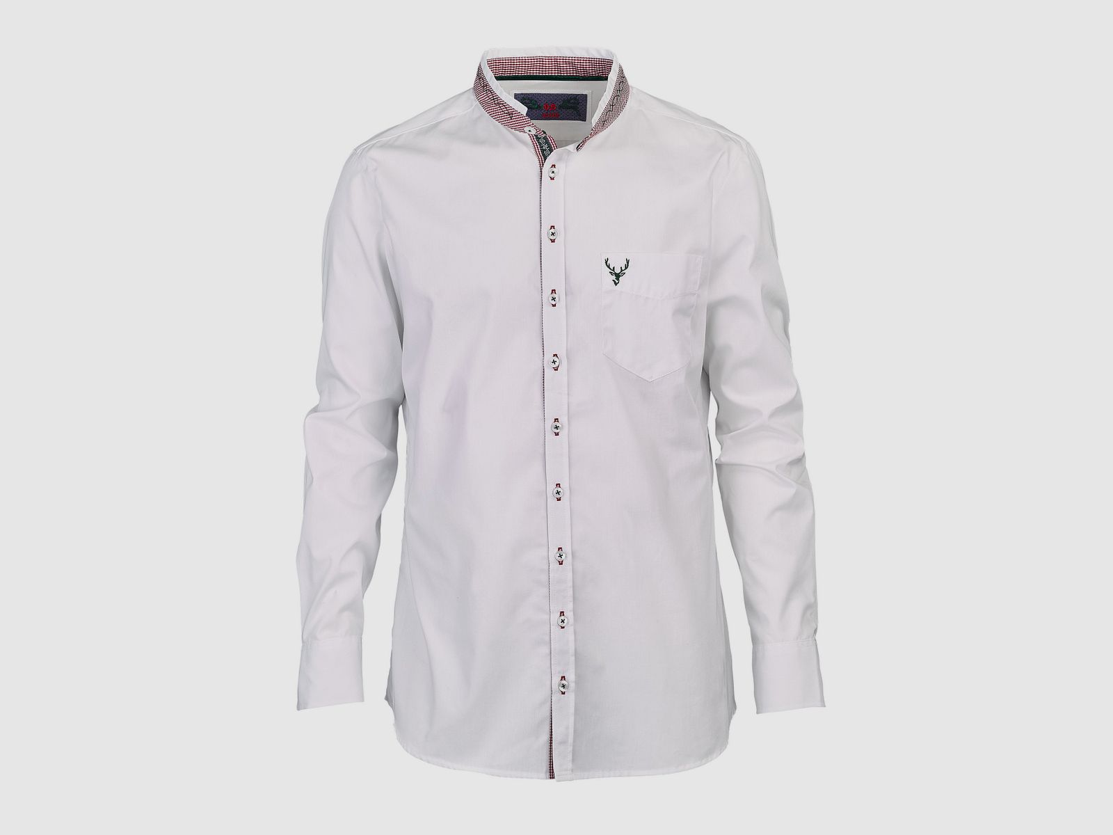 OS-Trachten Men's Long Sleeve Shirt, Slim Fit