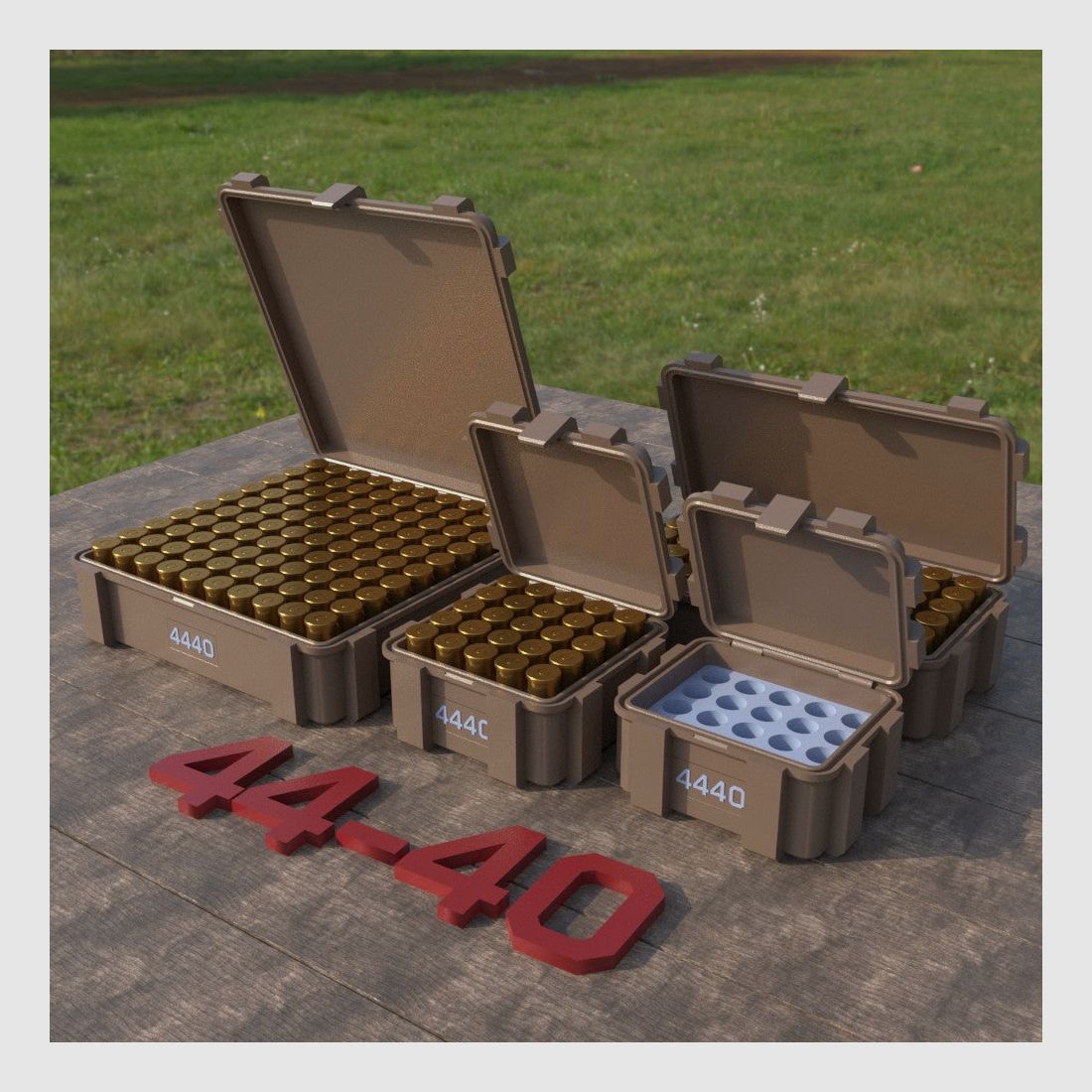 Filamelt Munitionsbox / Ammo Box .44-40 Winchester – Patronenbox ‘Klappdeckel’ – 20 / 25 / 50 / 100 Runden