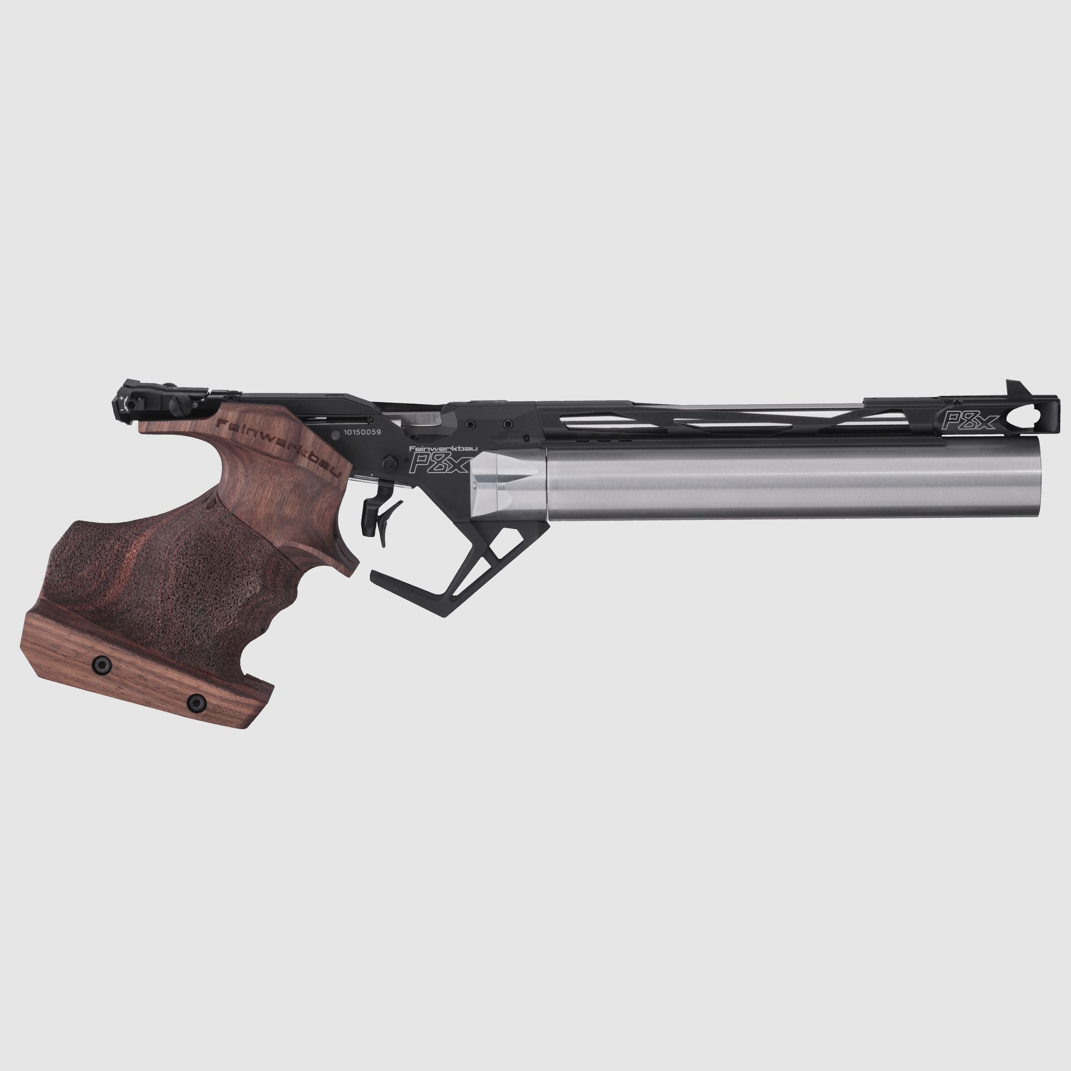 Pistola de aire comprimido Feinwerkbau P8X de cañón corto tamaño M derecha