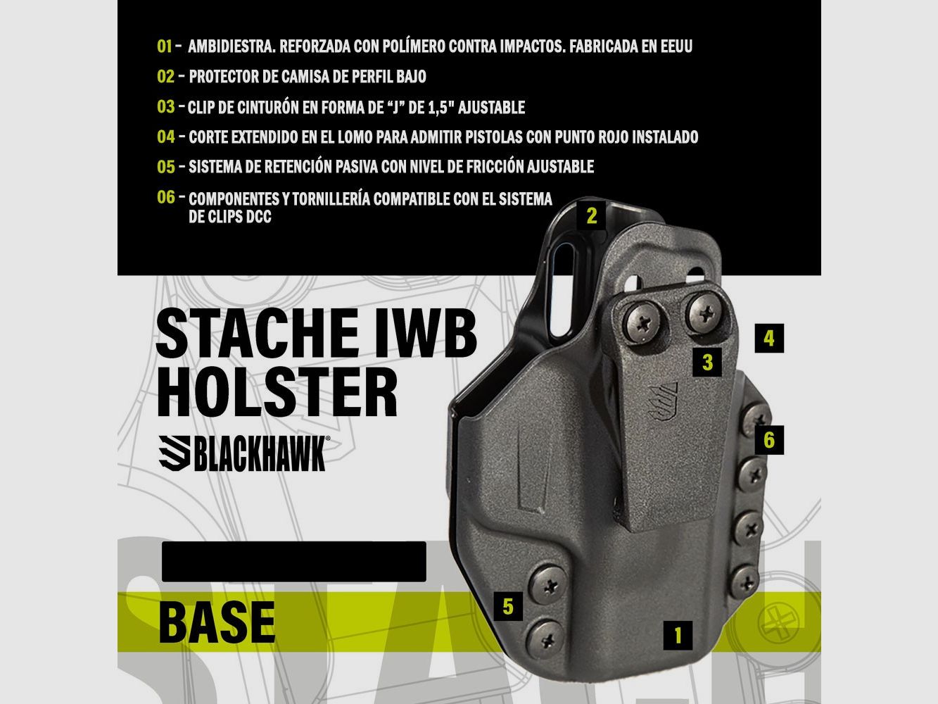 BLACKHAWK! Stache IWB Holster Colt Commander, image 5 of 6