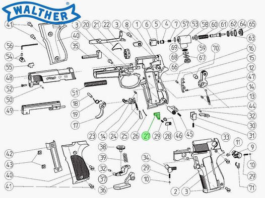 Abzugsperre fĂĽr CO2 Pistole Walther CP88, Ersatzteil