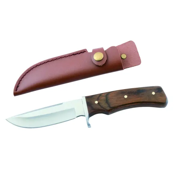 Cuchillo de Caza 12 cm Januel Mango de Madera con Funda