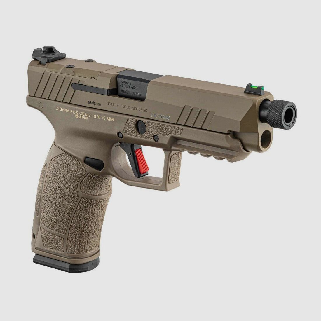 Pistola Tisas PX-9 Tactical calibro 9×19 mm FDE Filettato, immagine 8 di 10