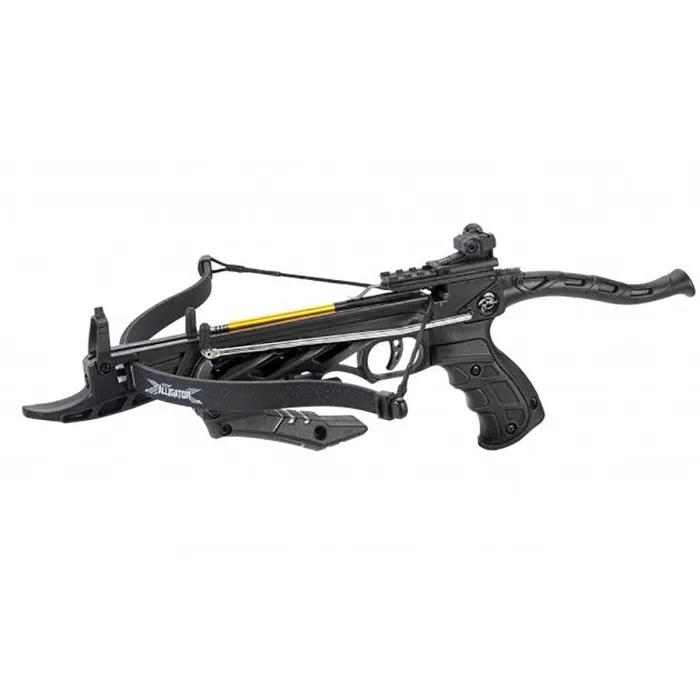 Ballesta de pistola "ALLIGATOR I", color: negro, 80 lbs / 35 kg, con mecanismo de auto-tensado