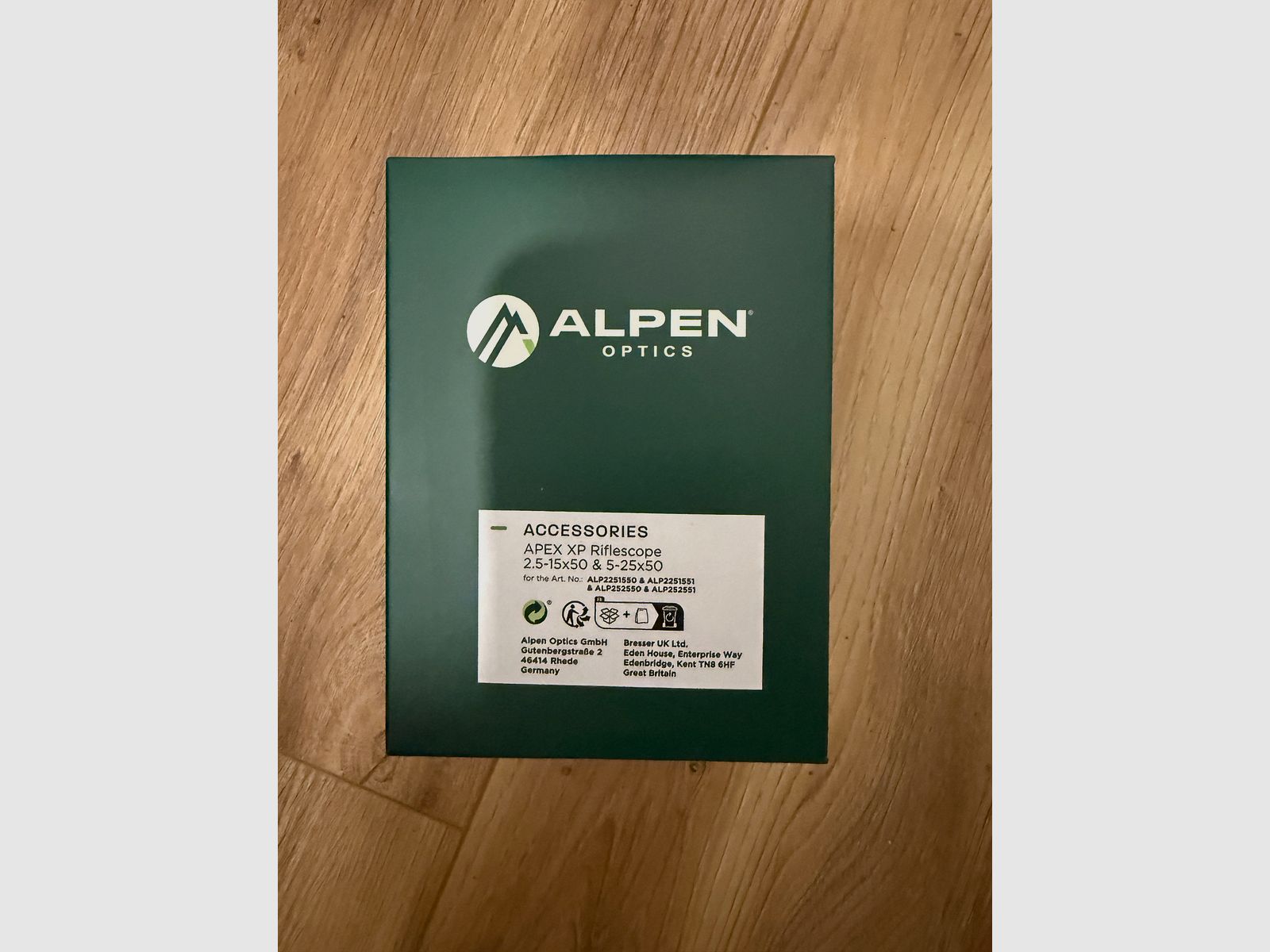 ALPEN OPTICS Apex XP Zielfernrohr 2.5–15x50 BDC mit SmartDot Technology neu und OVP