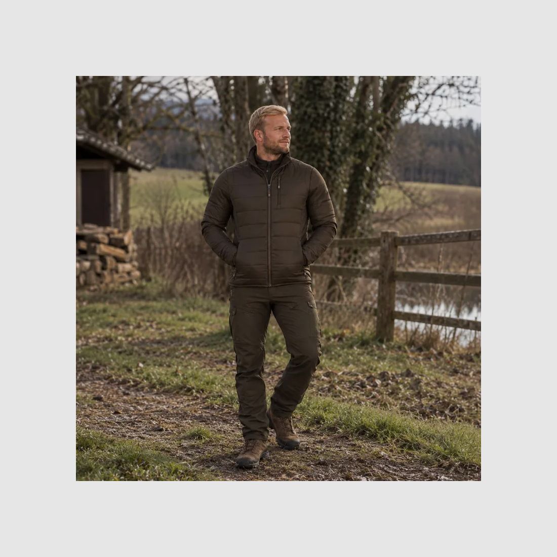 Veste chauffante Deerhunter marron en polyamide ripstop, image 1 sur 15