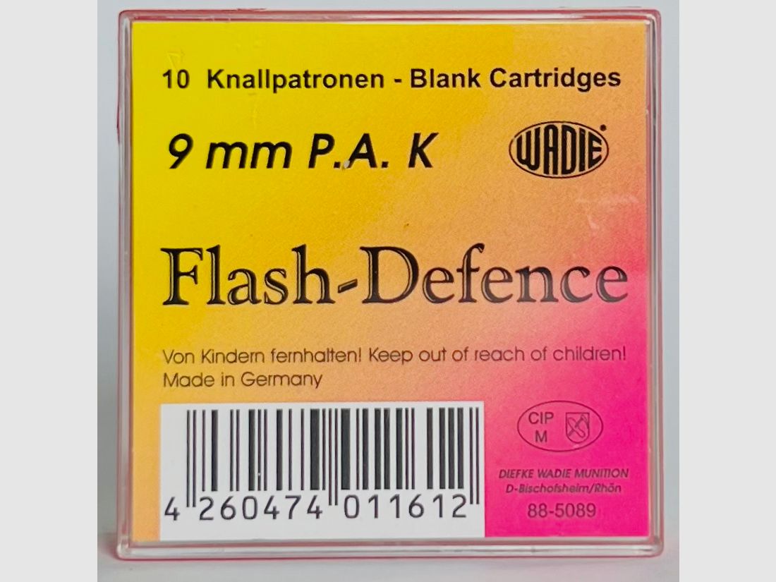 Knallblitzpatronen Flash Defence 9 mm P.A.K. für Pistolen 10 Schuss