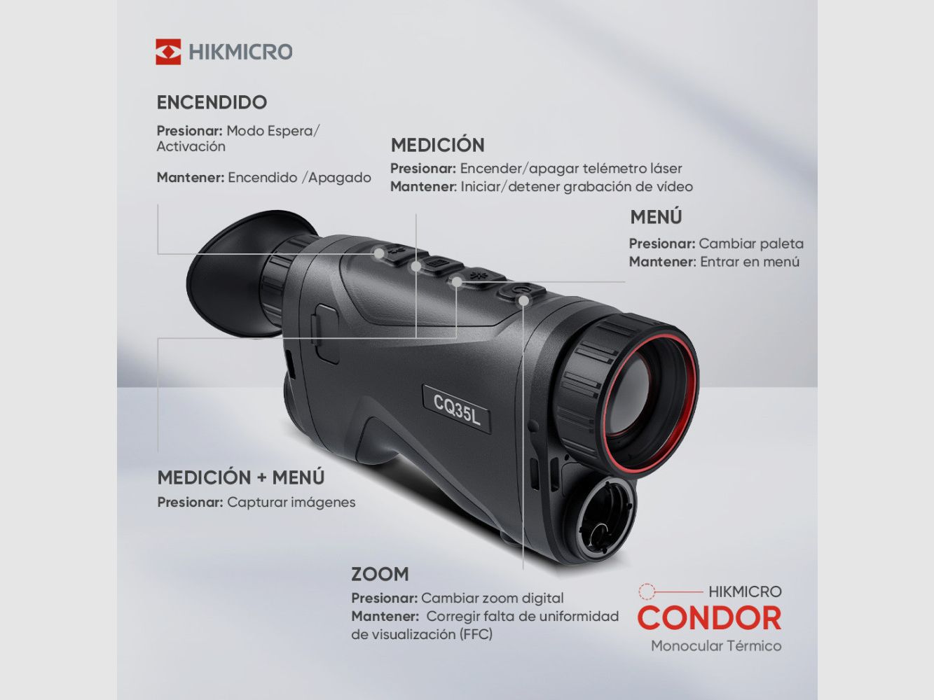 Wärmebildmonokular mit Entfernungsmesser Condor CH35L HIKMICRO, Bild 3 von 6