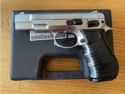 BLOW C75 Matt Chrome 9mm P.A.K. Schreckschusspistole CZ75 Nachbau